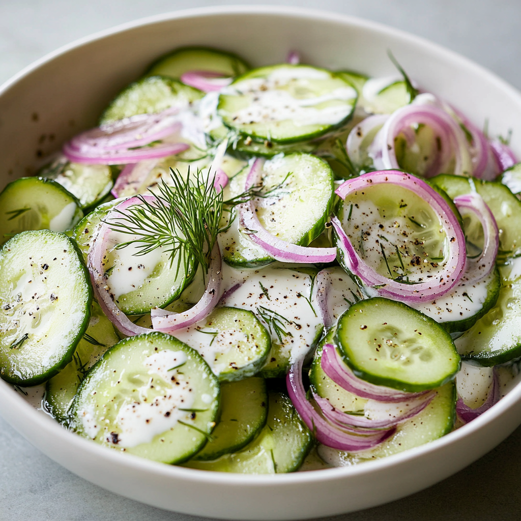 Creamy Cucumber Salad Recipe