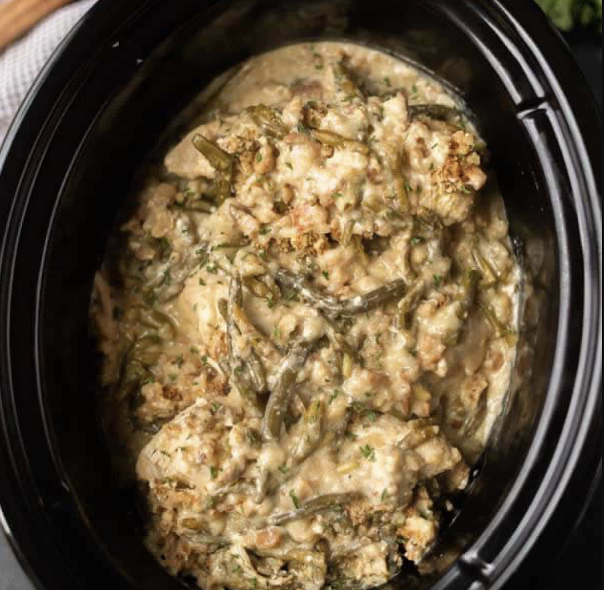 EASY SLOW COOKER CHICKEN AND STUFFING RECIPE