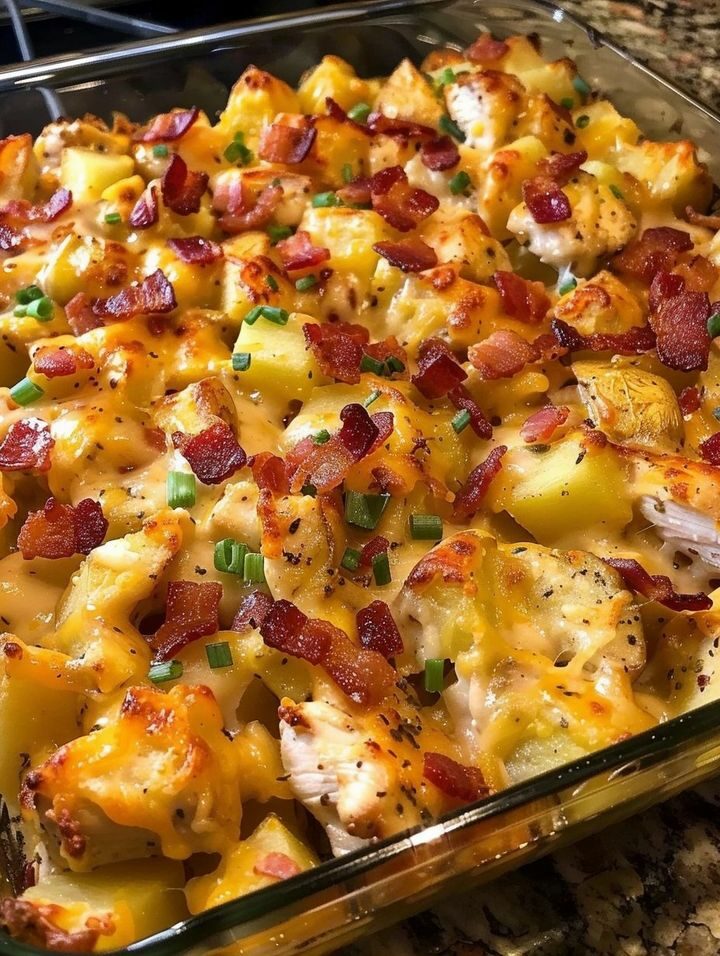 Chicken Bacon Ranch Potato Bake