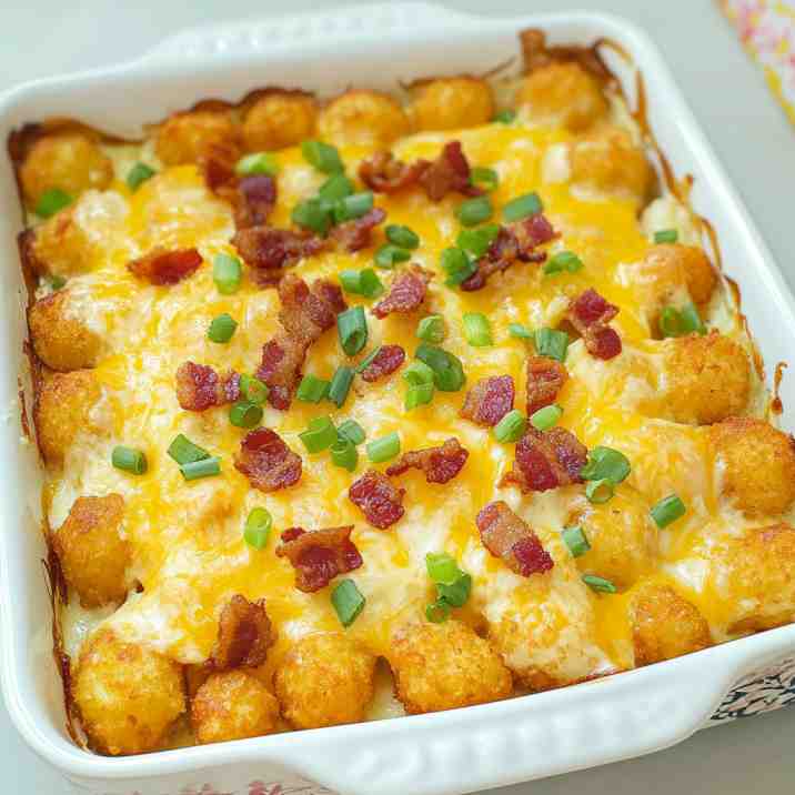 Chicken Bacon Ranch Tater Tot Casserole