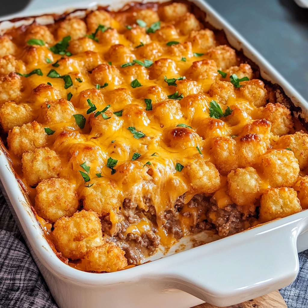 Tater Tot Casserole with Ground Beef Recipe